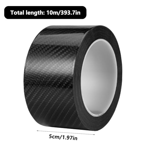 Auto Einstiegsleisten Schutz, 5 cm X 10 m Auto Einstiegsleisten Kohlefaser Aufkleber Auto Schutzfolie Universal Auto Einstiegsleisten Schutz Auto Schutzfolie Einstiegsleisten (Schwarz, 5cm)