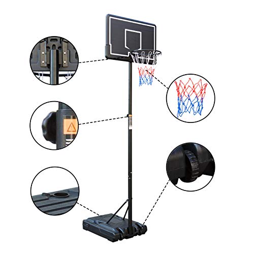 aokung Portable Basketball Hoop & Goal Basketball System Height Adjustable 6.2-8.5ft with 35.4 Inch Backboard and Wheels for Youth Teenagers Indoor Outdoor Use - Thumbnail 4
