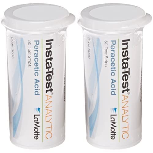 LaMotte Insta-Test 3000 Peracetic Acid Single Factor Test Strip, 0-160ppm Range 50 Count per Pack (Pack of 2)