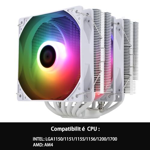 Peerless Assassin 120 SE ARGB Bianco CPU Air Cooler, 6 Tubi Di Calore CPU Cooler, Dual 120mm PWM Fan, Coperchio Dissipatore in Alluminio, Per AMD AM4 AM5/Intel 1700/1150/1151/1200 - Sistema di raffreddamento - Immagine 1