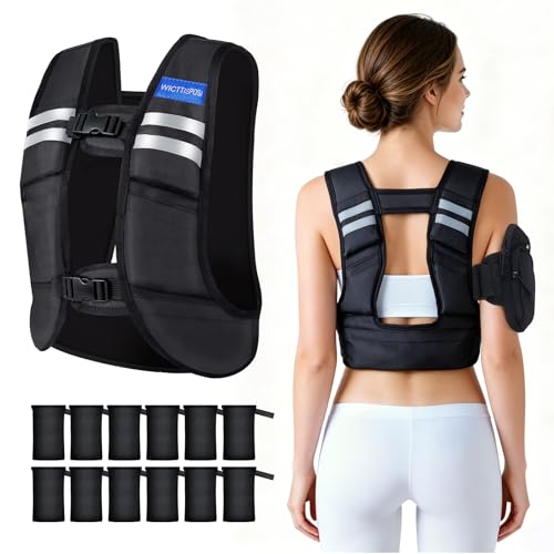 Image of Adjustable Washable Weighted Vest for Women Men, Flexible Cushioning & 4-Layer Breathable Fabric, V-Neck for Walking, Running & Strength Training