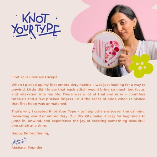 Image of KNOT YOUR TYPE DIY Notebook Embroidery Kit | Pack of 2 Notebooks | Beginner Hand Embroidery Craft Kit with Threads & Tools | Creative Art & Craft Gift Set for Adults
