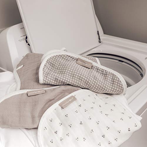 Weesprout Set Of 4 Organic Cotton Burp Cloths - Four Ultra-Absorbent Layers Keep Clothes Dry, Button Transforms Burp Cloth Into Baby Bib, Machine Washable & Dryer Friendly, Unisex For Boys & Girls #TOP6