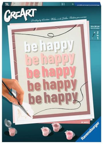 Peinture par numéros pour adultes Ravensburger Be Happy pour soirée détente à la maison