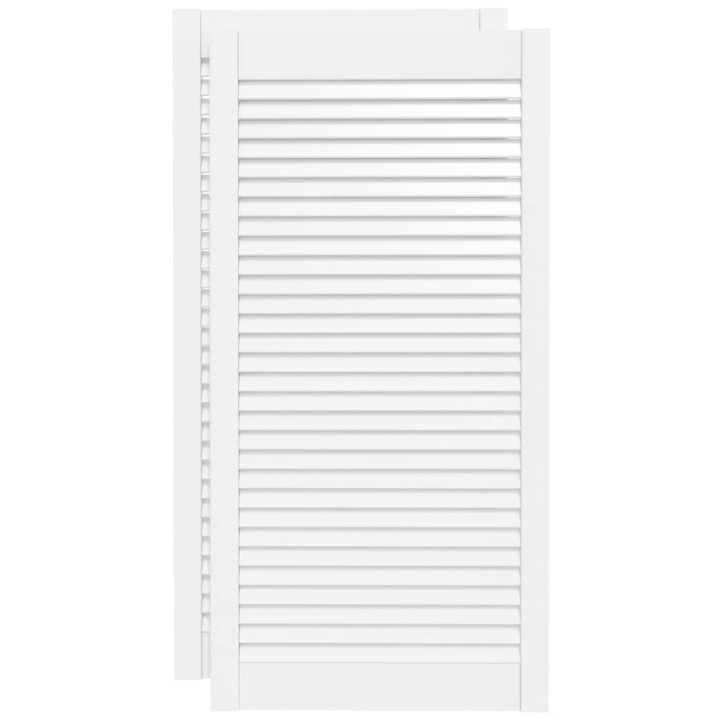 Lot de 2 portes à lamelles en bois massif de pin blanc, 99,3 x 49,4 cm, portes d'armoire, pour la construction de meubles, revêtement de radiateur