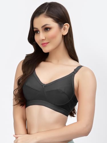 Image of Nuede, Black Seamed Non Padded Minimizer Bra (KamyaBCD-Purple-Black)