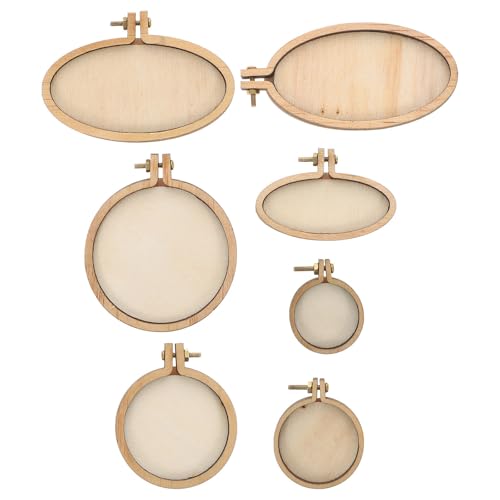 Mini aros de bordado vintage beige para punto de cruz manualidades del hogar y fiestas 16 uds