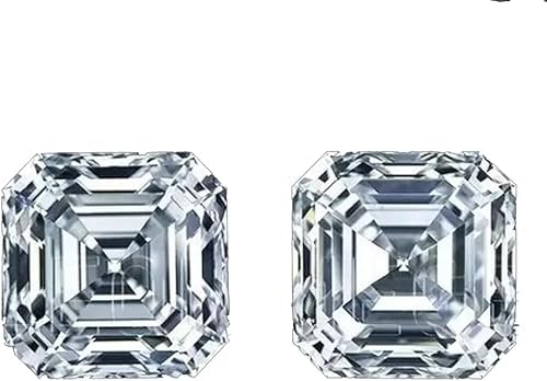 2 Pcs Lab Grown CVD Diamond 5.5x5.5 mm Asscher Cut