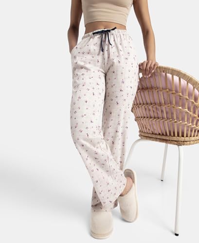 Image of Jockey RX88 Women Super Combed Cotton Printed Pyjama with Side Pockets (Colors & Prints May Vary)