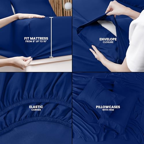 image for Utopia Bedding Queen Sheet Set – 4 Piece Bed Sheets for Queen Size B