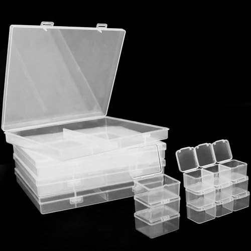 Image of 4 Pack Bead Storage Organizer Box - 23 Grids Clear Plastic Bead Organizer Boxes Clear Small Bead Storage Case for Bracelet Making DIY Jewelry Craft Nail Earrings Desktop Organizer