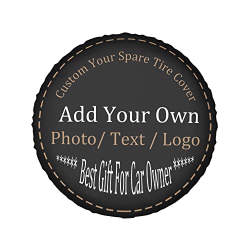 Image of Personalized Custom Spare Tire Covers Add Your Own Text Image Name Waterproof Dust-Proof Universal Wheel Tire Protectors Fits Tire for Trailer RV SUV and Many Vehicle 14in