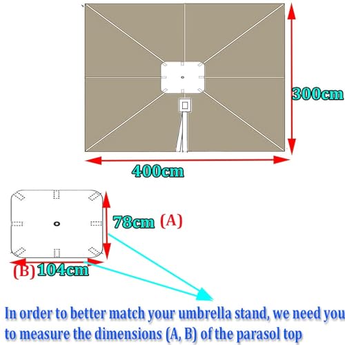 Lona de recambio para sombrilla rectangular de 3x4m con 8 varillas: repara tu toldo 6