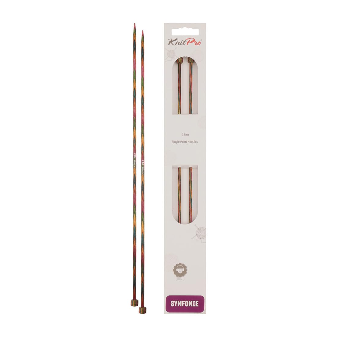 KnitPro Symfonie Single-Ended Knitting Pins - 25cm x 3.50mm