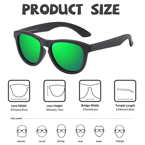 DUCO Toddler Sunglasses for Boys Girls Age 3-5 Polarized Kids Sun Glasses with Strap and UV400 Lens DK0313