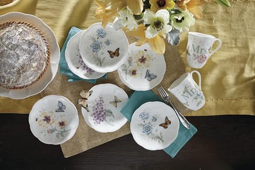 Image of Lenox Butterfly Meadow 6-Piece Tidbit Plates, Dessert Plate Set for 6