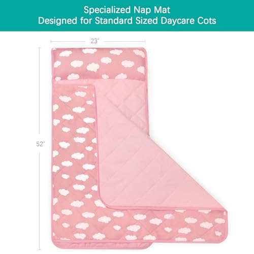 Image of Nap Mat, Toddler Nap Mat with Blanket, Pink Cloud, 52 inch x 23 inch
