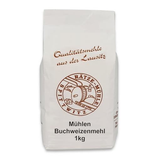 Buchweizenmehl 1kg in bester Qualität, frisch aus der Rätze-Mühle 100% regional, naturbelassen Buchweizen gemahlen 1000g