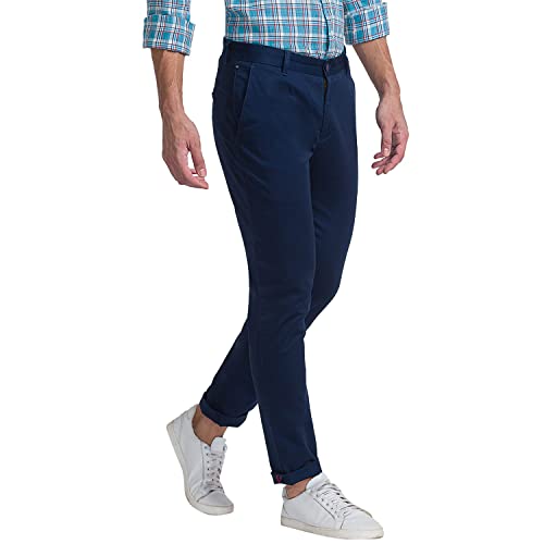 Image of Raymond Slim Fit Dark Blue Trouser for Men