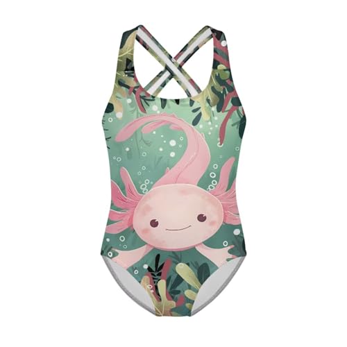 Girls Swimsuits Size 5-14 Kids Swimwear Summer Cross Spaghetti Strap One Piece Bathing Suit