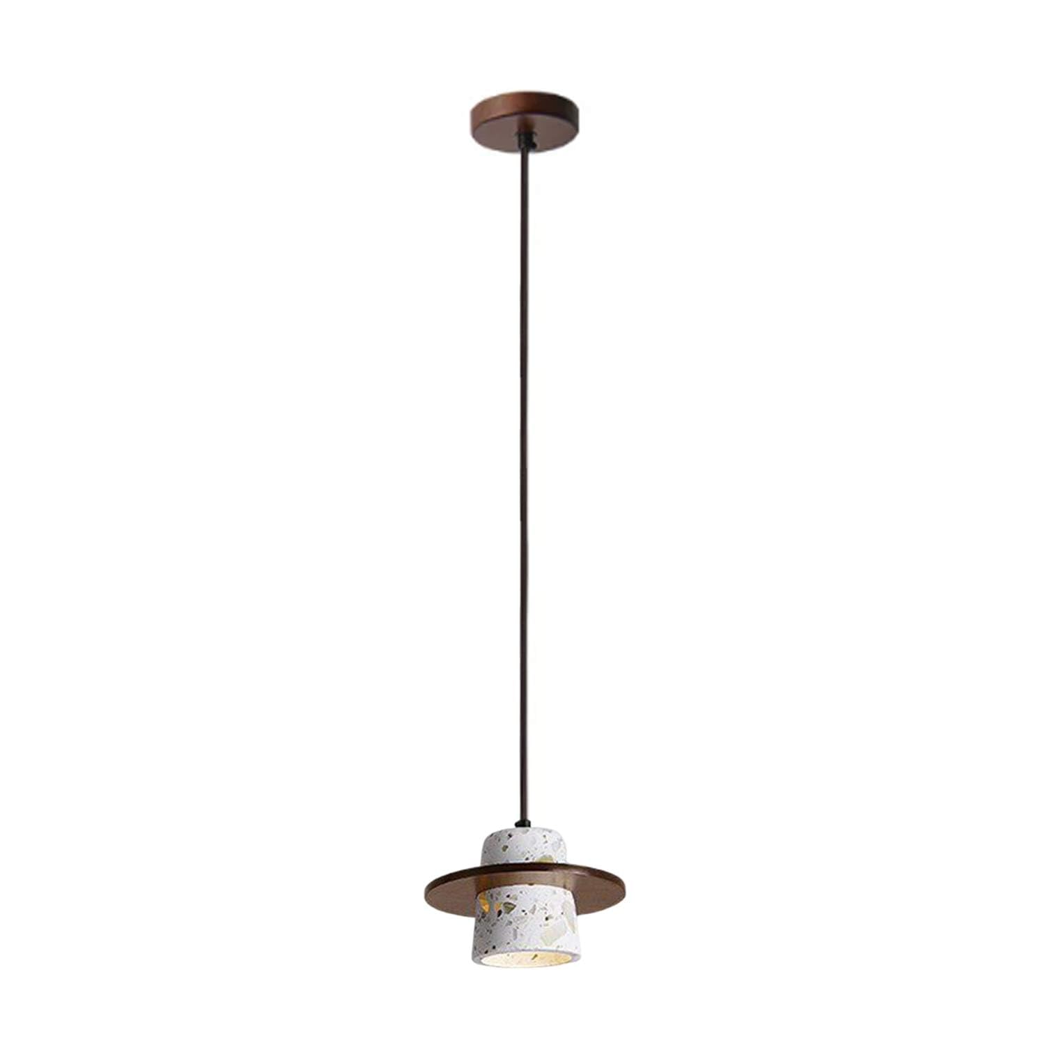 USMJQVZ Modern Terrazzo Pendant Light Fixture,Stone Pendant Lights With Wood Decoration Farmhouse Natural Marble Chandelier For Kitchen Island Dining Room Living Room Bedroom Restaurant