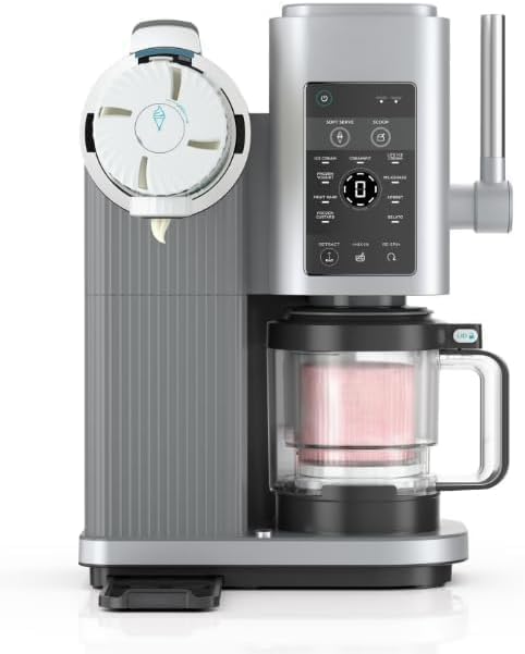 Niinnja CREAMl Scoop & Swirl Ice Cream Maker, Soft Serve, 13 One Touch Programs, Advanced Technology, 2 in 1 Cream Fit Program, Color Silver (model NC 701)