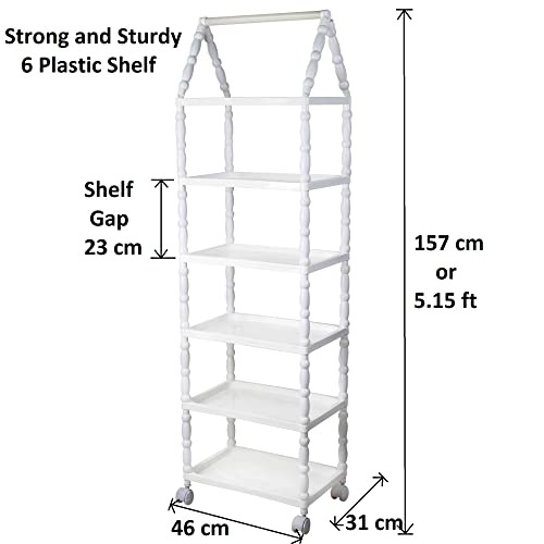 Image of Little One's | 6 Plastic Shelves Baby Wardrobe /Toy Organizer, ISI Certifed | Jungle Blue | TB6 /AB