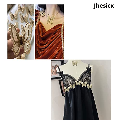 Jhesicx GOLD-BUTTERFLY LACE PATCHES 10Pcs Butterfly Lace Trim thumb #2