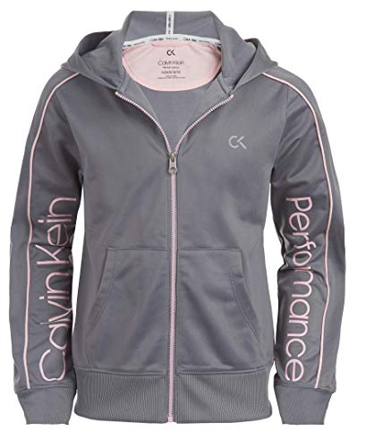 Calvin Klein Big Girls' Performance Hoodie, Grey Track, M8/10