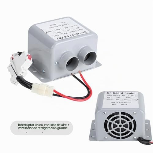 Calentador de Coche eléctrico, 12 V 800 W Calefacción de Invierno de 2 Orificios Eliminación de descongelación de Seguridad de Alta eficiencia para Camping, descongelación de Vidrio
