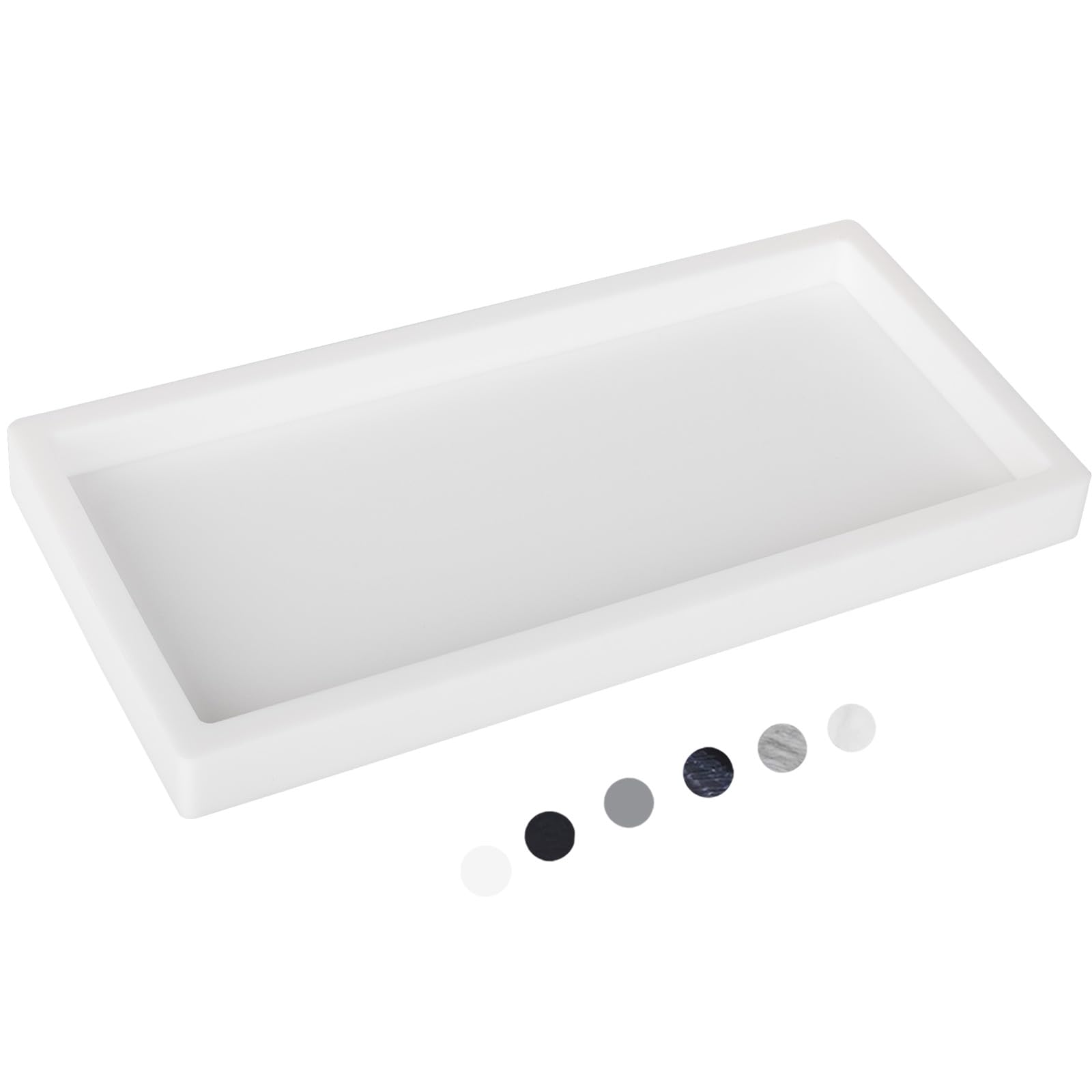 Bathroom Tray, Small Vanity Tray Silicone Soap Dish Sponge Holder Kitchen Sink Organizer Bathroom Accessories for Countertop, Toilet, Shower, Large,