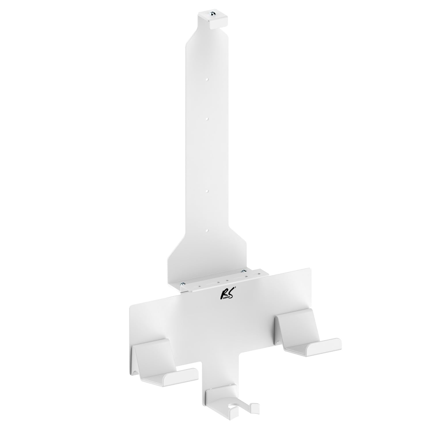 NanoRS Console Wall Mount with Pad Holder and Headphone Stand | Compatible with PS5 Digital and Disc Versions | White Metal Bracket, Space-Saving and Ventilated | Easy Installation RS181