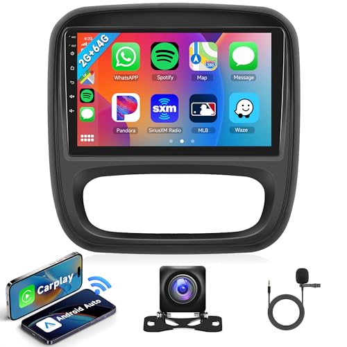 Autoradio Android Pour Renault Trafic/Opel Vivaro/Nissan Primastar (2001-2014) - Écran Tactile 10", 4Go+64Go, CarPlay/Android Auto, GPS