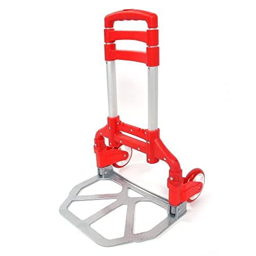 Carretilla plegable portátil de aluminio 165lb capacidad miniatura 4