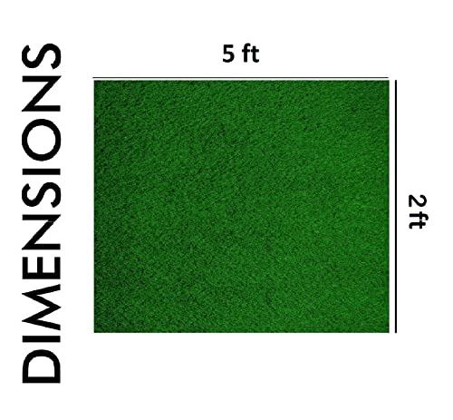 Image of Yellow Weaves High Density Artificial Rectangular Grass Carpet Mat For Balcony,Lawn,Door-(5 X 2 Feet),Green
