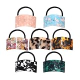 Hair Ties for Women Acrylic Ponytail Holder Tortoise Leopard Shell Pony Tail Hair Cuff Band Elastic
