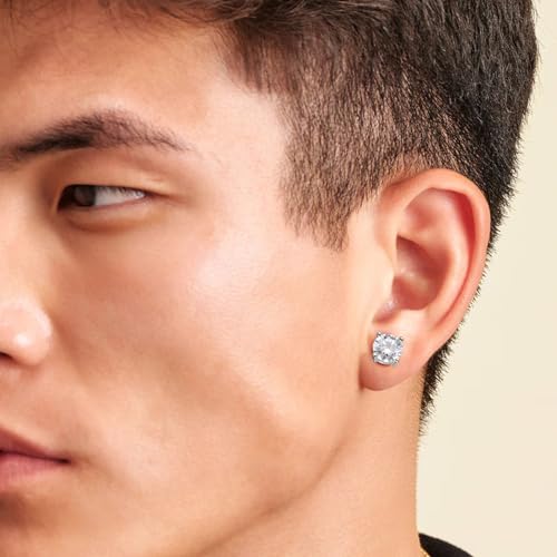 KRKCLIFE Moissanite Stud Earrings for Women Men, 0.6-3CT 14K Gold Plated S925 Sterling Silver Hypoallergenic, Birthday Gifts for Her Him Wife Mom, D Color VVS1 Lab Created Jewelry for Anniversary2
