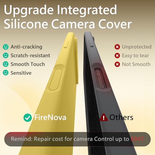 Image of FireNova Magnetic for iPhone Air Case, Compatible with MagSafe, [Integrated Silicone Camera Control Button] [Camera Protection] Microfiber Lining Phone Case for iPhone 17 Air, 6.5 inch, Yellow