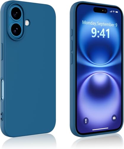 AKRIA Back Cover Compatible with iPhone 17 Case (6.3) Soft Touch Slim Liquid Silicone Full Protection Shock Proof Back Cover for iPhone 17 (SC_Blue)