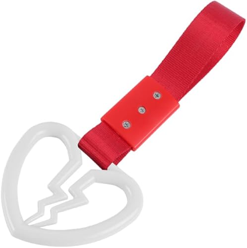 Miniatura 11 de Q1-TECH, JDM Tsurikawa Anillo japonés de metro, tren, autobús, mango de corazón roto, correa de mano, anillos de advertencia para parachoques