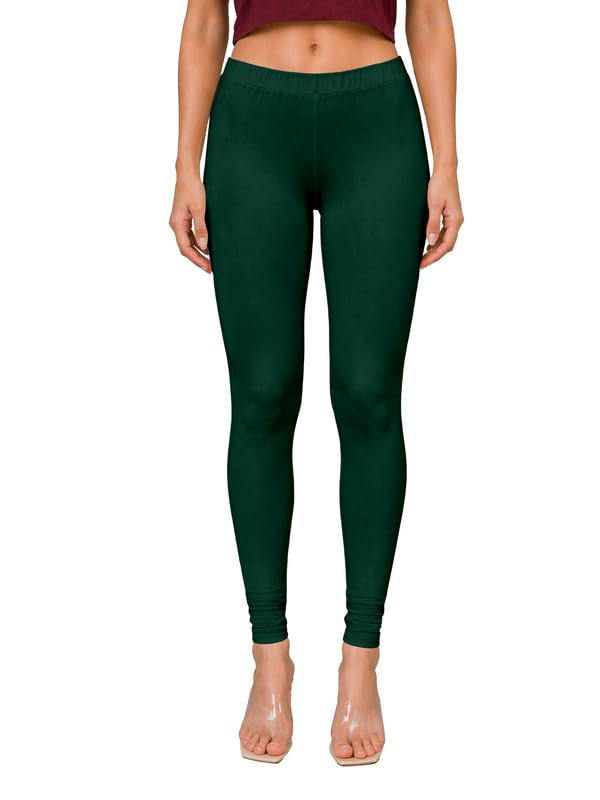 Image of TRENDMALLS Women's Microfiber Elastane Stretch Soft Churidar Length Leggings with Ultrasoft Waistband