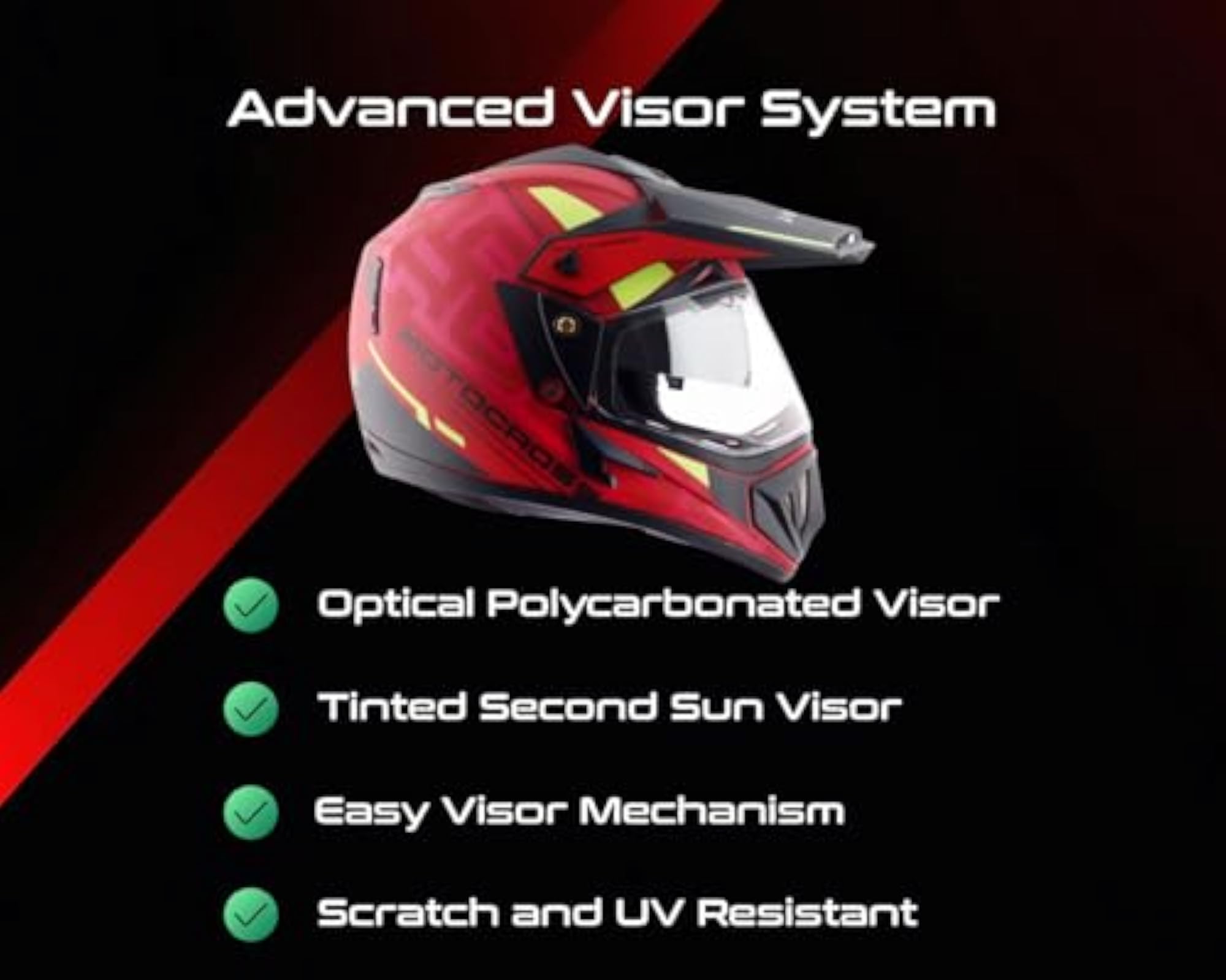 Off Road Full Face Riding Helmet with Comfortable Liner