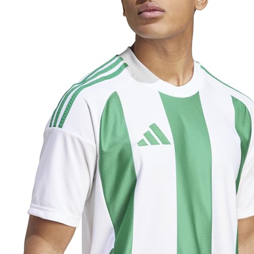 adidas Herren Striped 24 Jersey Shirt, White/Team Green, XL – Ansicht 5