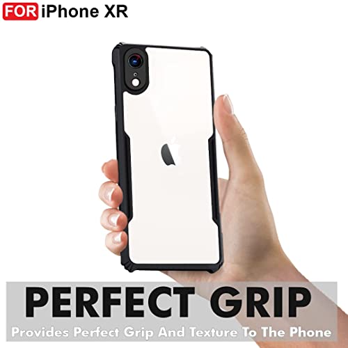 Image of Dashmesh Shopping Shockproof Crystal Clear Back Cover Case for Apple iPhone XR | 360 Degree Protection | Protective Design | Transparent Back Cover Case (Black Bumper)