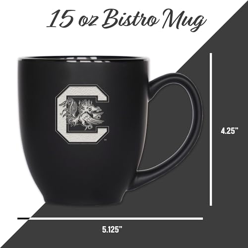 Image of Rico Industries NCAA Primary 15-Oz Personalized Matte Black Bistro Mug - for Hot or Cold Drinks