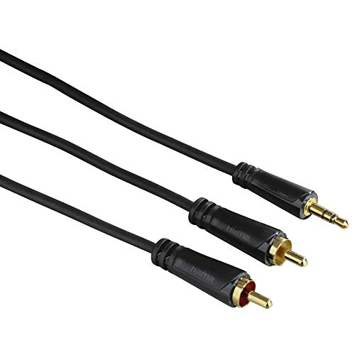 Hama 122299 Gold Plated 3.5 mm RCA-Jack Plugs Audio Cable, 3 m Length, Black