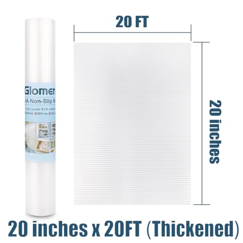 Image of Shelf Liner, Non-Slip Cabinet Liner, Washable Oil-Proof for Kitchen Cabinet, Shelves, Refrigerator, Storage, Desks, 20 Inches x 20 FT, Non Adhesive Drawers Liner (20 Inches x 20 FT, Thickened)