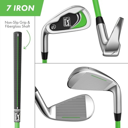Image of PGA Tour Youth Golf Club Set - Ages 3-5 (3'6 inch-4'1 inch) and 5-8 (4'1 inch - 4'8 inch) Right and Left Handed Beginner Junior Golf Clubs with Lightweight Golf Bag, Mallet Putter, Driver by Golfgen