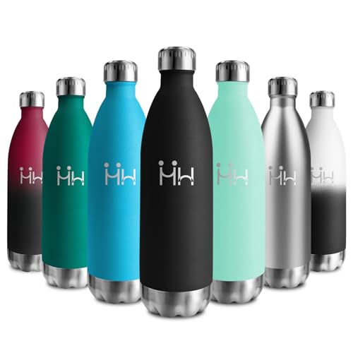 Cantimplora Termica 1L, Botella Termica sin BPA, Botella de Agua Acero Inoxidable Reutilizable con Doble Pared, Termo Agua para Colegio, Oficina, Senderismo, Deporte, Viajes, Interior o Exterior