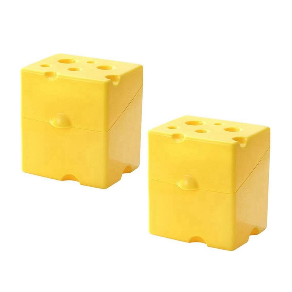 CTRLZS Sliced Cheese Container 2pcs Cheese Holder Plastic Refrigerator Cheese Box Easy Install
